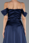 Abendkleid Lang Satin Marineblau ABU6638