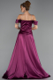 Abendkleid Lang Satin Pflaume ABU6638