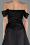 Abendkleid Lang Satin Schwarz ABU6638