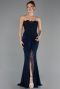 Abendkleid Lang Spitze Marineblau ABU6639