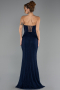 Abendkleid Lang Spitze Marineblau ABU6639