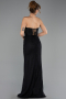 Abendkleid Lang Spitze Schwarz ABU6639