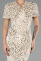 Abendkleid Lang Schuppig Beige ABU6641