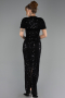 Abendkleid Lang Schuppig Schwarz ABU6641