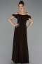 Abendkleid in Übergröße Lang Chiffon Braun ABU6646