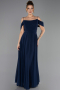 Abendkleid in Übergröße Lang Chiffon Marineblau ABU6646