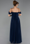 Abendkleid in Übergröße Lang Chiffon Marineblau ABU6646