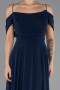Abendkleid in Übergröße Lang Chiffon Marineblau ABU6646
