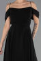 Abendkleid in Übergröße Lang Chiffon Schwarz ABU6646