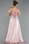 Abendkleid Lang Perlenbesetzt Puder ABU6329