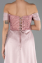 Abendkleid Lang Perlenbesetzt Puder ABU6329