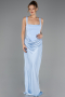 Abendkleid Lang Satin Eisblau ABU6649