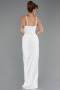 Abendkleid Lang Satin Weiß ABU6649