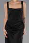 Abendkleid Lang Satin Schwarz ABU6649