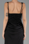 Abendkleid Lang Satin Schwarz ABU6649