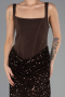 Abendkleid Lang Schuppig Braun ABU6650