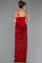 Abendkleid Lang Schuppig Rot ABU6650