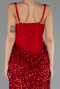 Abendkleid Lang Schuppig Rot ABU6650