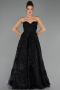 Abendkleid Lang Schwarz ABU6408