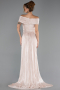 Abschlusskleid Lang Chiffon Beige ABU6581