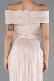 Abschlusskleid Lang Chiffon Beige ABU6581