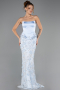 Abendkleid Lang Spitze Eisblau ABU6656