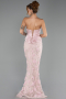Abendkleid Lang Spitze Puder ABU6656