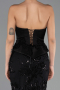 Abendkleid Lang Spitze Schwarz ABU6656