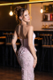 Abendkleid Lang Spitze Puder ABU6656
