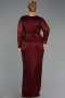 Abendkleid in Übergröße Lang Weinrot ABU6609