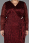 Abendkleid in Übergröße Lang Weinrot ABU6609