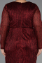 Abendkleid in Übergröße Lang Weinrot ABU6609