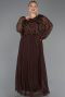 Abendkleid in Übergröße Lang Braun ABU6611
