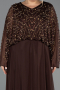 Abendkleid in Übergröße Lang Braun ABU6611