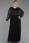 Abendkleid in Übergröße Lang Schwarz ABU6611