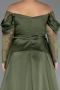 Kleider in Großen Größen Lang Satin Khaki ABU5261