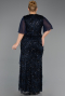 Abendkleid in Übergröße Lang Schuppig Marineblau ABU6373