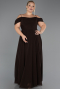 Abendkleid in Übergröße Lang Chiffon Braun ABU6646