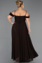 Abendkleid in Übergröße Lang Chiffon Braun ABU6646