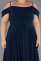 Abendkleid in Übergröße Lang Chiffon Marineblau ABU6646