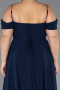 Abendkleid in Übergröße Lang Chiffon Marineblau ABU6646