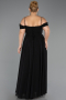 Abendkleid in Übergröße Lang Chiffon Schwarz ABU6646