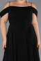 Abendkleid in Übergröße Lang Chiffon Schwarz ABU6646