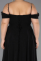 Abendkleid in Übergröße Lang Chiffon Schwarz ABU6646