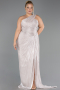 Abendkleid in Übergröße Lang Chiffon Nerzbraun ABU6713
