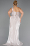 Abendkleid in Übergröße Lang Chiffon Nerzbraun ABU6713