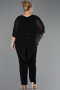 Einladungskleid In Übergröße Chiffon Schwarz ABT139