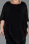 Einladungskleid In Übergröße Chiffon Schwarz ABT139