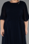 Abendgarderobe in Großen Größen Midi Chiffon Marineblau ABK2677