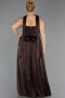 Abendkleid in Übergröße Lang Chiffon Braun ABU5958